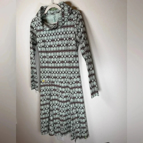 Skunkfunk SKFK Geometric Print Drop Waist Cowl Neck Dress Women’s Size XS (2) - Picture 2 of 14